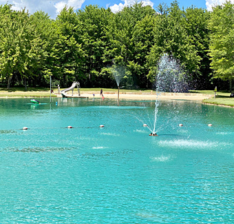 Water features at Paradise Lakes Family Campground